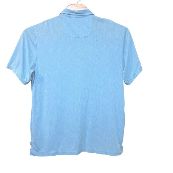 Tommy Bahama Size XL Blue Textured Polo Shirt Modal Poly Blend Short Sleeve - Picture 2 of 10
